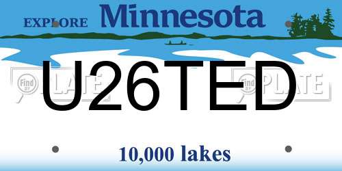 U26TED Minnesota License Plate
