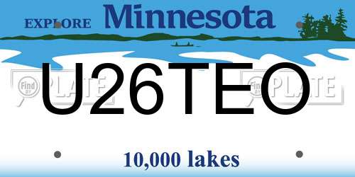 U26TEO Minnesota License Plate