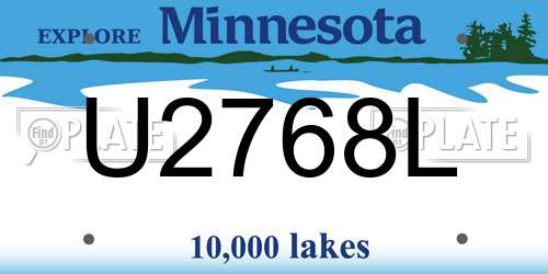 U2768L Minnesota License Plate