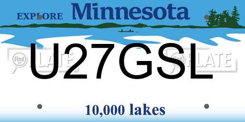 U27GSL Minnesota License Plate