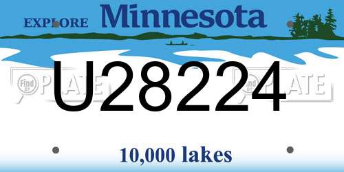 U28224 Minnesota License Plate