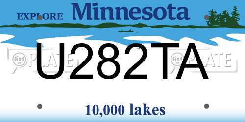 U282TA Minnesota License Plate