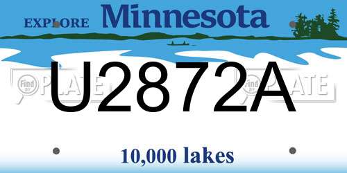 U2872A Minnesota License Plate