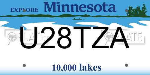 U28TZA Minnesota License Plate