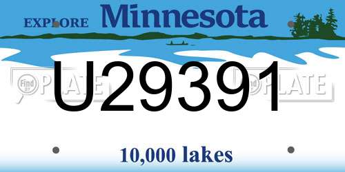 U29391 Minnesota License Plate