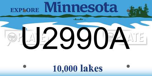 U2990A Minnesota License Plate