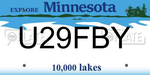 U29FBY Minnesota License Plate