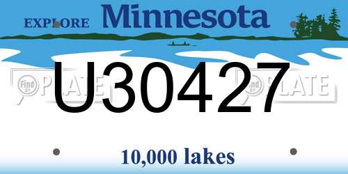 U30427 Minnesota License Plate