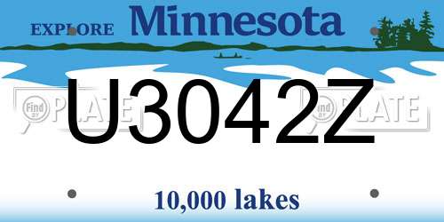 U3042Z Minnesota License Plate