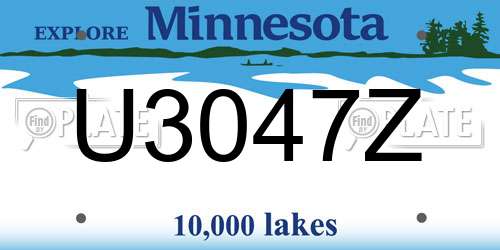 U3047Z Minnesota License Plate