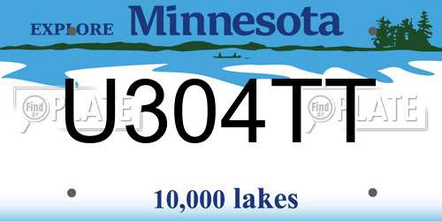 U304TT Minnesota License Plate
