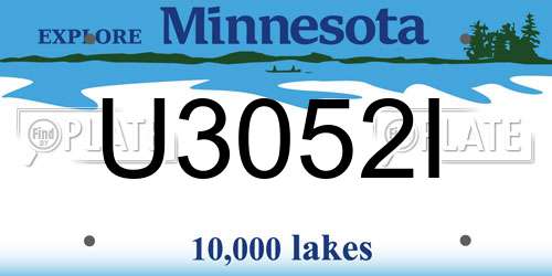 U3052I Minnesota License Plate