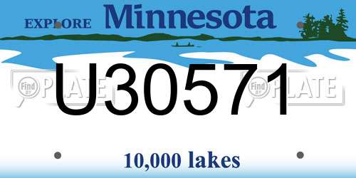 U30571 Minnesota License Plate