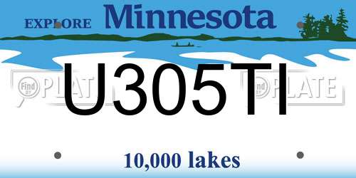 U305TI Minnesota License Plate