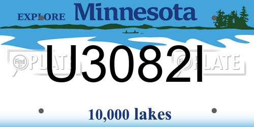 U3082I Minnesota License Plate