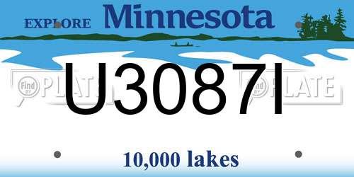U3087I Minnesota License Plate