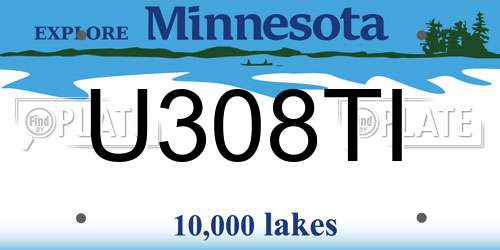 U308TI Minnesota License Plate