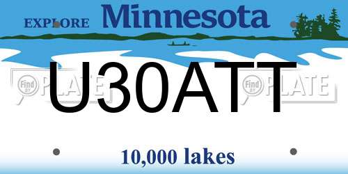 U30ATT Minnesota License Plate