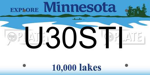 U30STI Minnesota License Plate