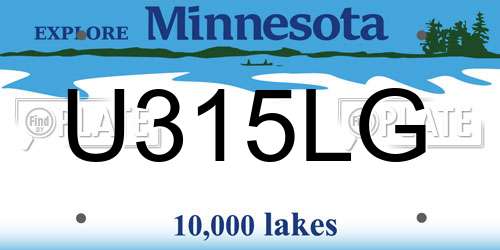 U315LG Minnesota License Plate