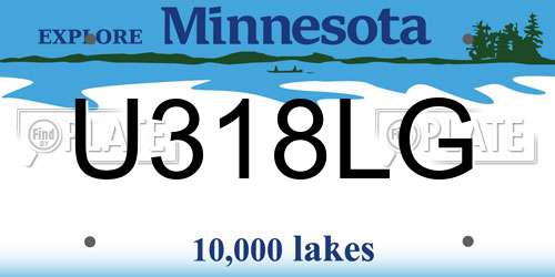 U318LG Minnesota License Plate