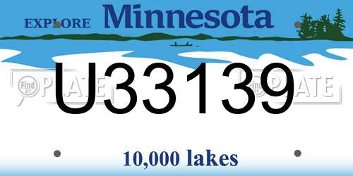 U33139 Minnesota License Plate