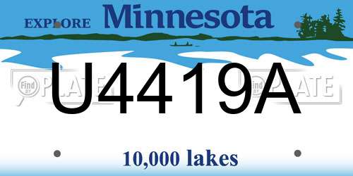 U4419A Minnesota License Plate