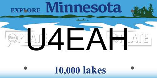 U4EAH Minnesota License Plate