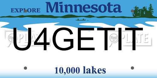 U4GETIT Minnesota License Plate