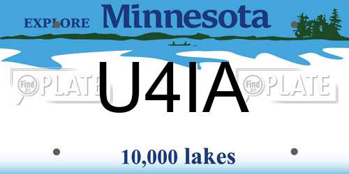 U4IA Minnesota License Plate
