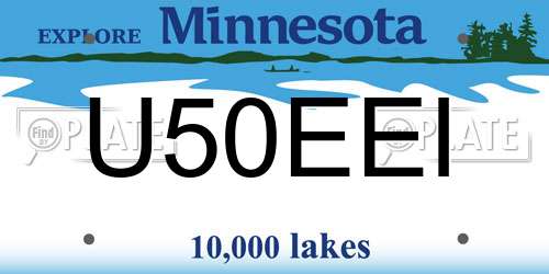 U50EEI Minnesota License Plate