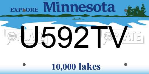 U592TV Minnesota License Plate