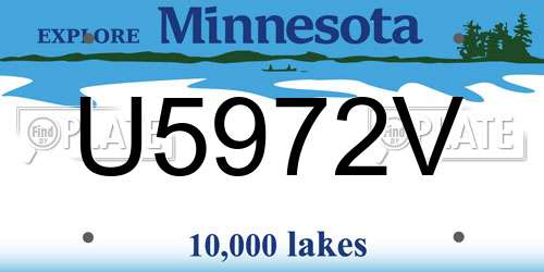 U5972V Minnesota License Plate