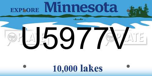 U5977V Minnesota License Plate