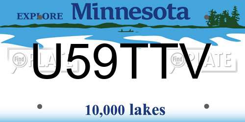U59TTV Minnesota License Plate