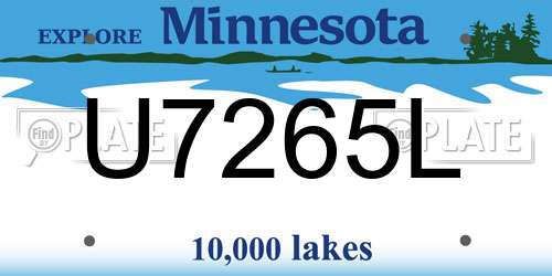 U7265L Minnesota License Plate
