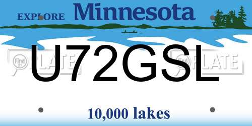 U72GSL Minnesota License Plate