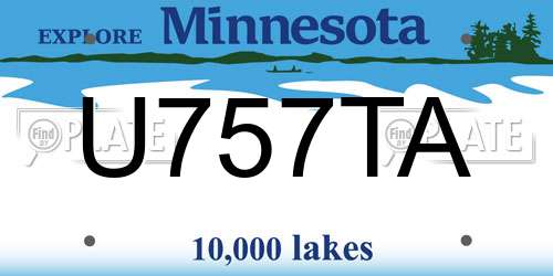U757TA Minnesota License Plate