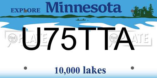 U75TTA Minnesota License Plate