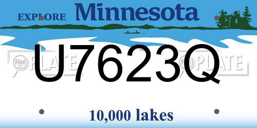 U7623Q Minnesota License Plate
