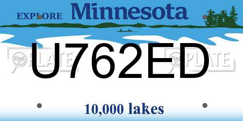 U762ED Minnesota License Plate