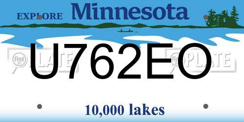 U762EO Minnesota License Plate