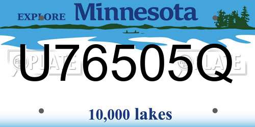 U76505Q Minnesota License Plate