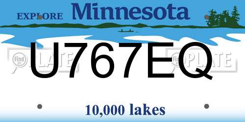 U767EQ Minnesota License Plate