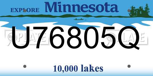 U76805Q Minnesota License Plate