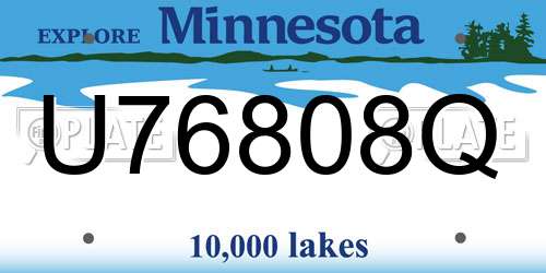 U76808Q Minnesota License Plate