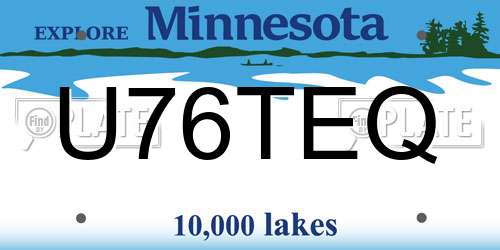 U76TEQ Minnesota License Plate