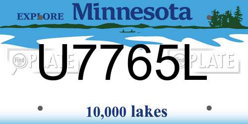 U7765L Minnesota License Plate