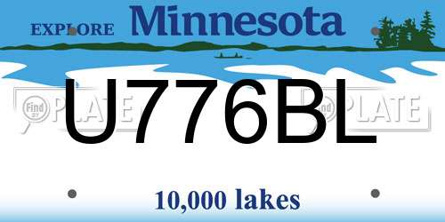 U776BL Minnesota License Plate