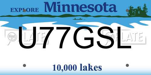 U77GSL Minnesota License Plate